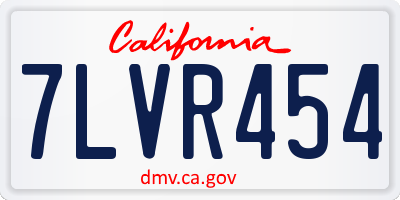 CA license plate 7LVR454