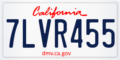 CA license plate 7LVR455