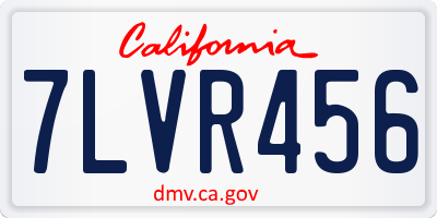 CA license plate 7LVR456