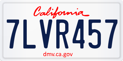 CA license plate 7LVR457
