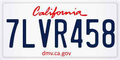 CA license plate 7LVR458