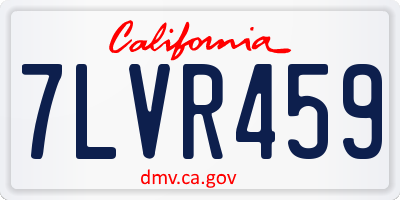CA license plate 7LVR459
