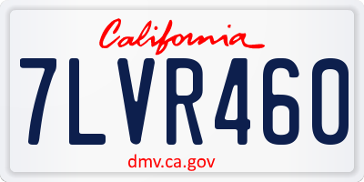CA license plate 7LVR460