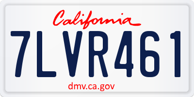 CA license plate 7LVR461
