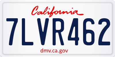 CA license plate 7LVR462