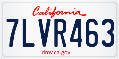 CA license plate 7LVR463