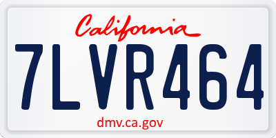 CA license plate 7LVR464