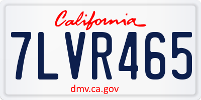 CA license plate 7LVR465
