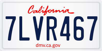 CA license plate 7LVR467