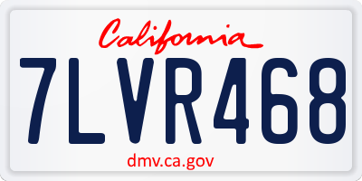 CA license plate 7LVR468