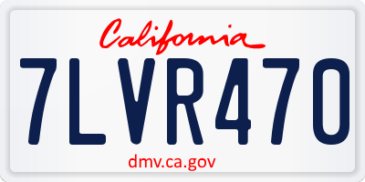 CA license plate 7LVR470