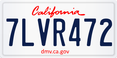 CA license plate 7LVR472