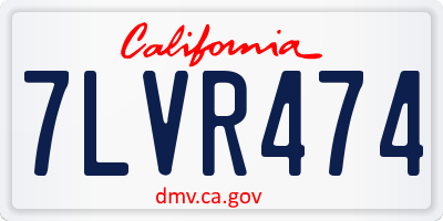 CA license plate 7LVR474