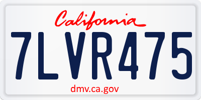 CA license plate 7LVR475