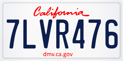 CA license plate 7LVR476