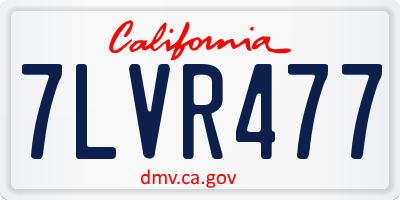 CA license plate 7LVR477