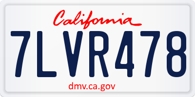 CA license plate 7LVR478
