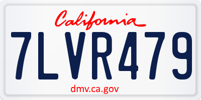 CA license plate 7LVR479