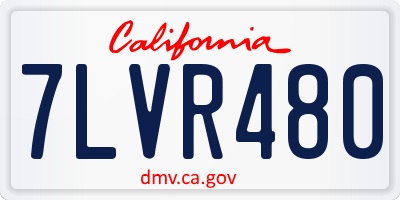 CA license plate 7LVR480