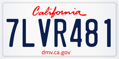 CA license plate 7LVR481