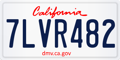 CA license plate 7LVR482