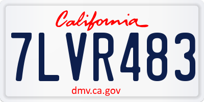 CA license plate 7LVR483