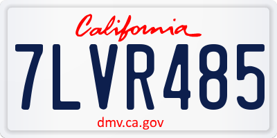 CA license plate 7LVR485