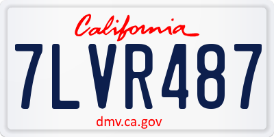 CA license plate 7LVR487