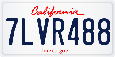 CA license plate 7LVR488