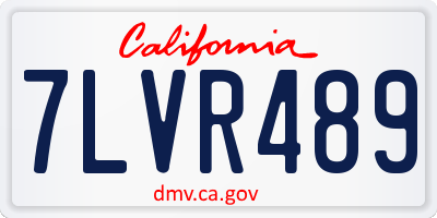 CA license plate 7LVR489