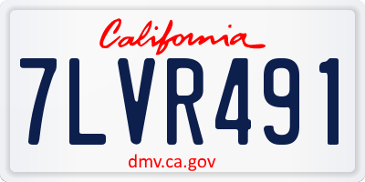 CA license plate 7LVR491