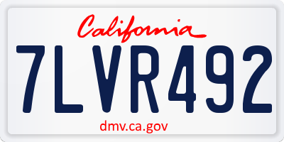 CA license plate 7LVR492