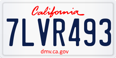 CA license plate 7LVR493