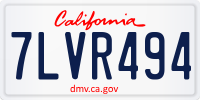 CA license plate 7LVR494
