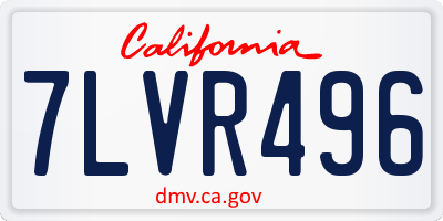 CA license plate 7LVR496