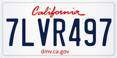 CA license plate 7LVR497