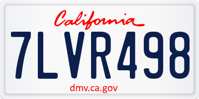CA license plate 7LVR498