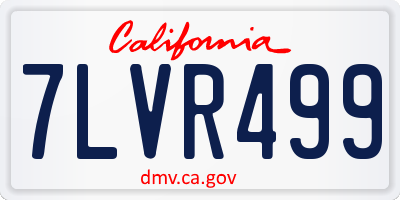 CA license plate 7LVR499