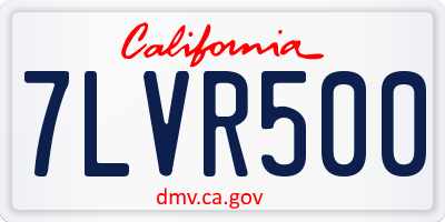 CA license plate 7LVR500