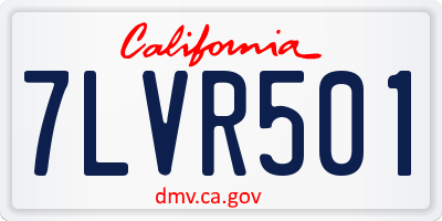 CA license plate 7LVR501