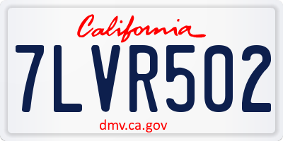 CA license plate 7LVR502