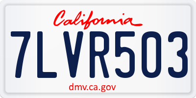 CA license plate 7LVR503
