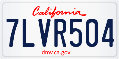 CA license plate 7LVR504