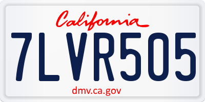 CA license plate 7LVR505