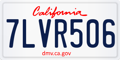 CA license plate 7LVR506