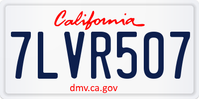 CA license plate 7LVR507