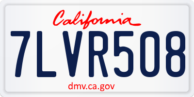 CA license plate 7LVR508