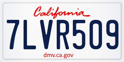 CA license plate 7LVR509