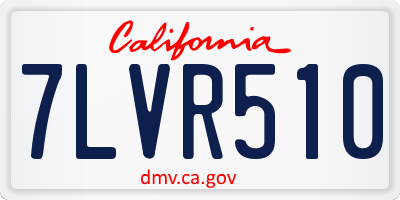 CA license plate 7LVR510
