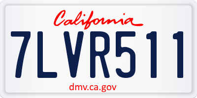 CA license plate 7LVR511